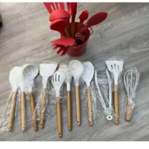 BS-29 7pcs silicon set with wooden handle(kitchen tools set)