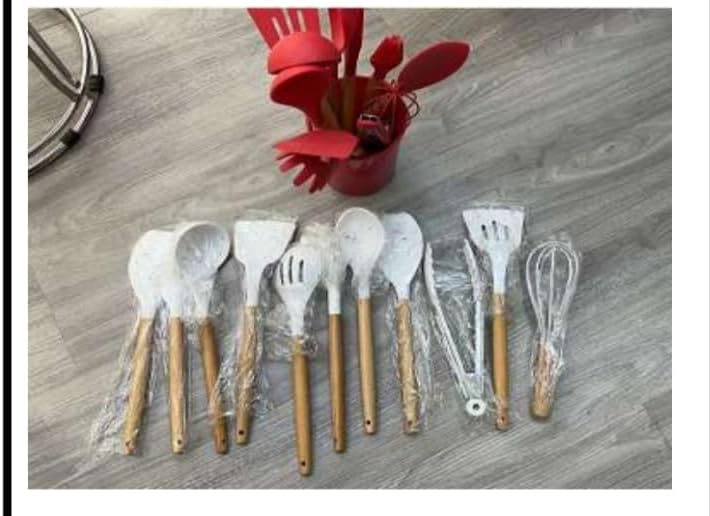 BS-29 7pcs silicon set with wooden handle(kitchen tools set)