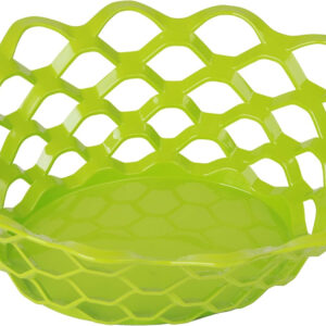 Mintra Home Plastic Bread Or Fruit Serving Oval Basket, Storage Basket, Food Basket (Green) - For Kitchen Countertop and Dining Table - Perfect For Picnic
