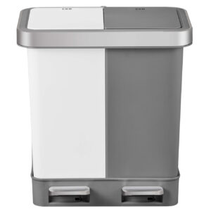 EK6200P-10L+10L- WH/GY EKO HANA DUO RECYCLING BIN WHITE/GREY