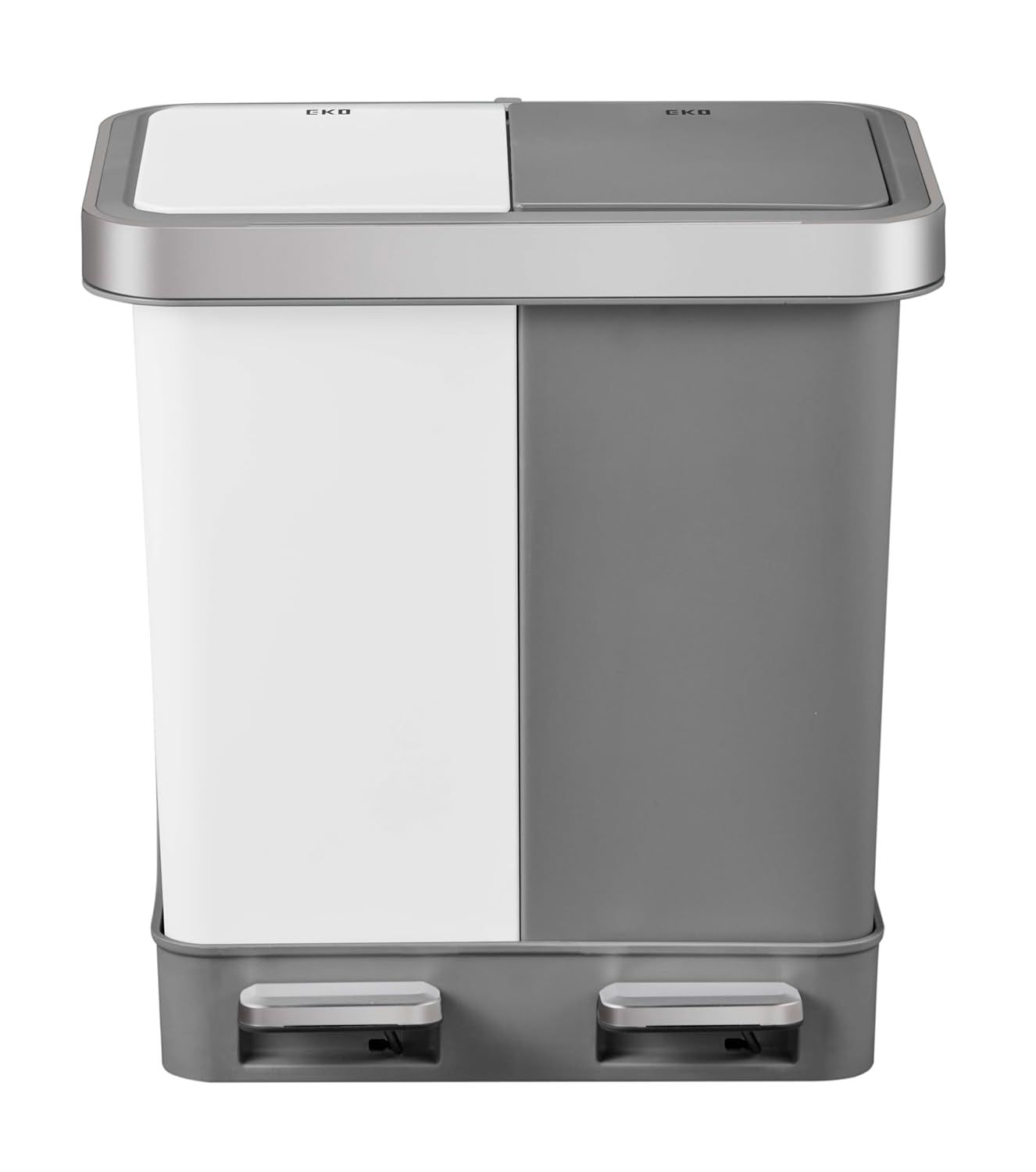 EK6200P-10L+10L- WH/GY EKO HANA DUO RECYCLING BIN WHITE/GREY