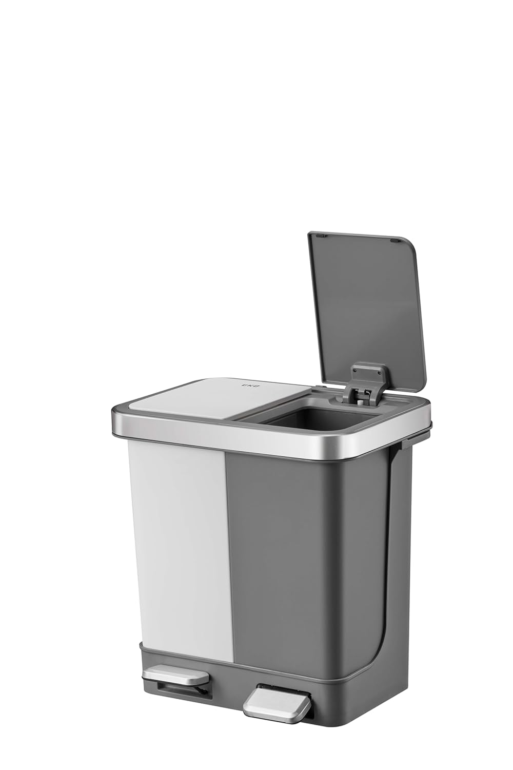 EK6200P-10L+10L- WH/GY EKO HANA DUO RECYCLING BIN WHITE/GREY - Image 3