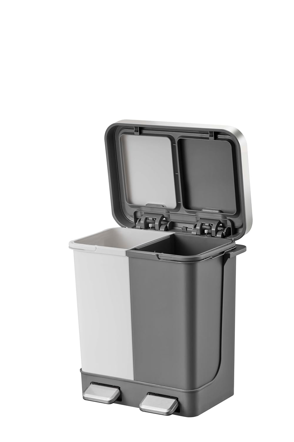 EK6200P-10L+10L- WH/GY EKO HANA DUO RECYCLING BIN WHITE/GREY - Image 4