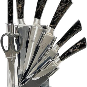 knife Set 8Pcs With Stand black Bass/B10914C