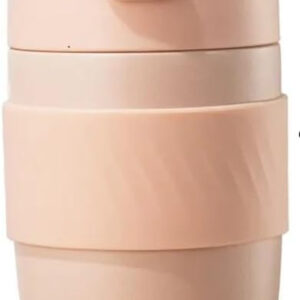 vacuum insulated coffee mug double wall w/Portable Lid w/straw,BPA Free,Insulated for Hot and Cold Drinks 18/8 Stainless Steel Cup 380ML Rapid Lock/Smooth 8 Hours Hot / 20 Hours Cold Colours: peach