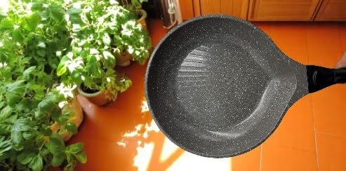 Premium 28 CM Round Fry Pan with Wooden Handle – Nonstick, Heat-Resistant, Non-Toxic Cookware Tool – Ideal for All Cooktops – Durable Kitchen Utensil for Everyday Cooking