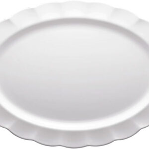 22 Inch Oval Flower-Shaped Melamine Plate, L55.9xW40.3xH3.8cm