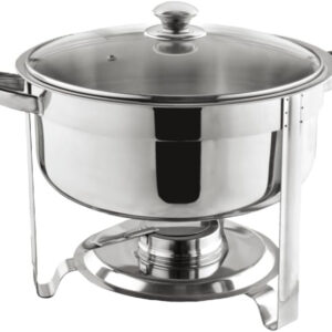 835B Chafing Dish, 7.5L Round, Glass Lid, 420x340x330 mm