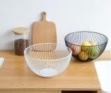 Wire Fruit Basket, 25.5 x 13.5 cm, White, for Fruit, Vegetables, Salads, Desserts