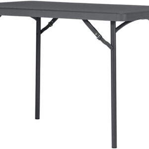 XL120 Classic Folding Table, 121.9x76x74.3cm, Capacity: 4 People, Heavy Duty Polypropylene, Black