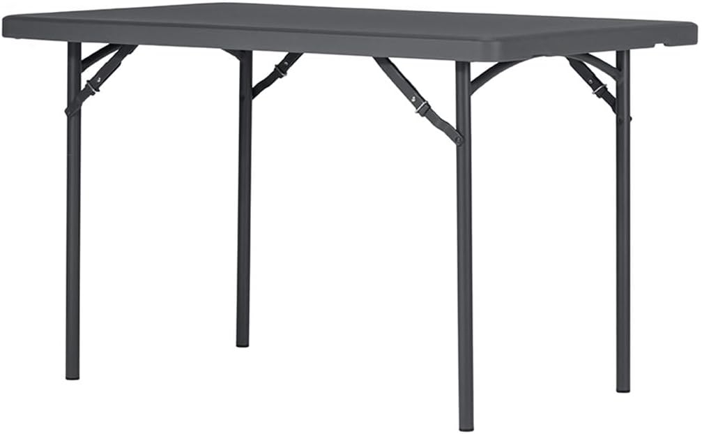 XL120 Classic Folding Table, 121.9x76x74.3cm, Capacity: 4 People, Heavy Duty Polypropylene, Black