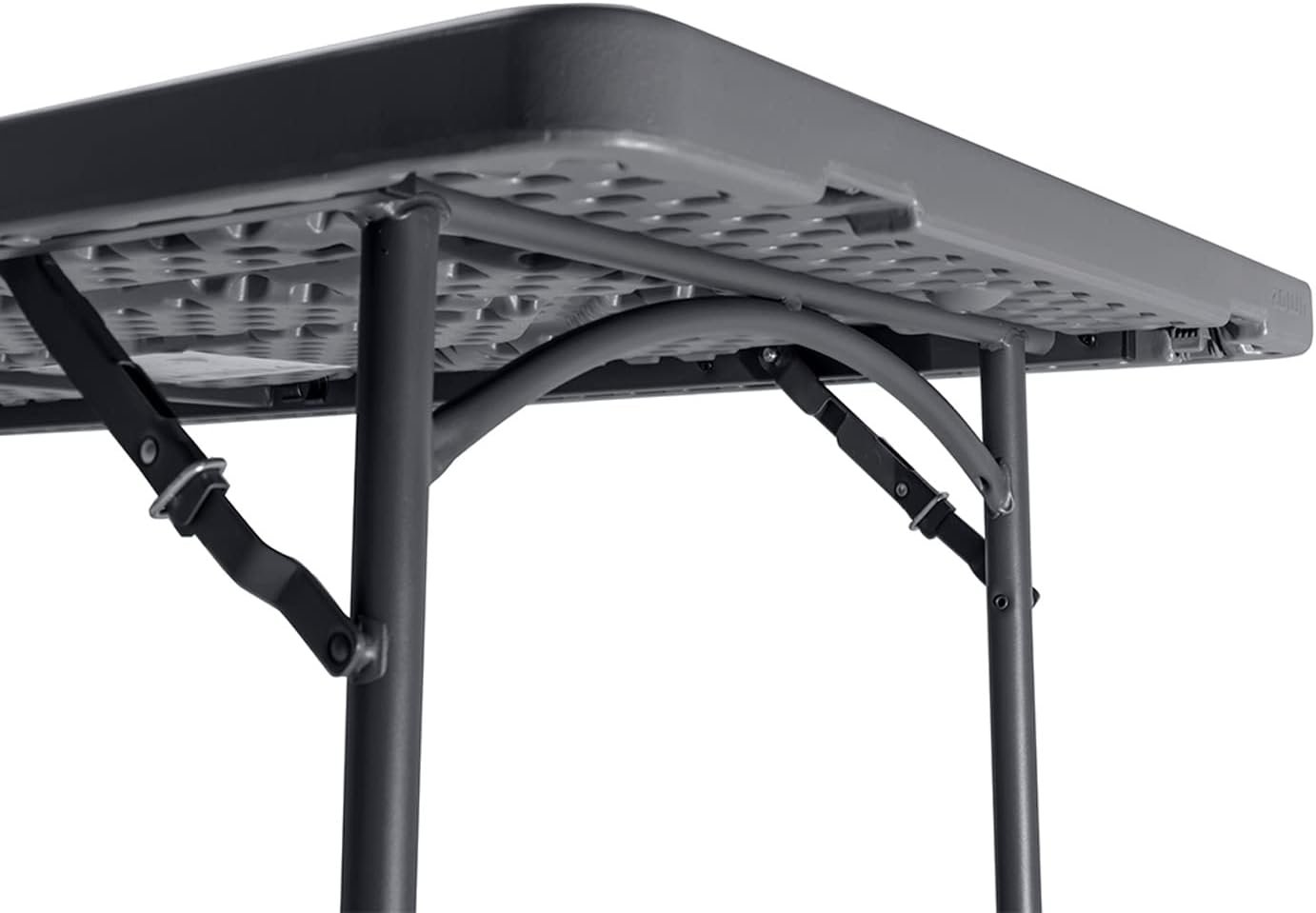 XL120 Classic Folding Table, 121.9x76x74.3cm, Capacity: 4 People, Heavy Duty Polypropylene, Black - Image 2