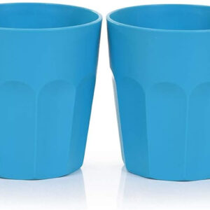 Mintra Home Unbreakable Cups and Tumblers 4pk (Bold Collection) (Turquoise, Cup 230ml (7oz) - 3.125inH x 2.875inW