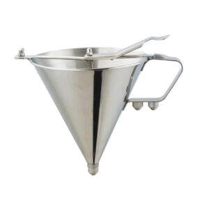 TJ-022-F Confectionery Dispenser Funnel, 1.5-1.7L Capacity, 304+201 Stainless Steel, 185x270mm Diameter, 210mm Height, 4mm, 5mm, 6mm Nozzles