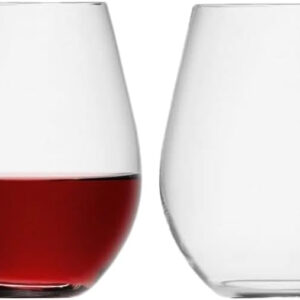 LSA International Wine Stemless Red Wine Glass 530ml Clear Set of Two