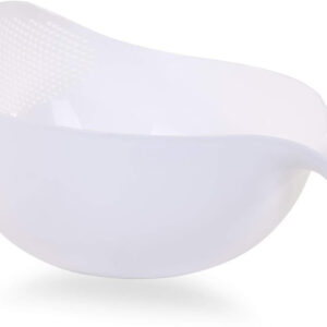 Mintra Home Rice Colander (White) - Strainer, Lightweight, for cleaning rice, beans, fruit and vegetables