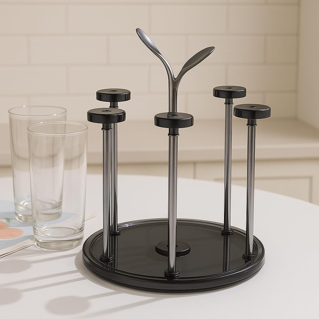 Elegant Glass Holder Stand for Home or Bar - Modern Design with Stable Base for Wine, Cocktail, and Drinking Glasses - Durable, Space-Saving Storage Rack for Kitchen or Dining Area