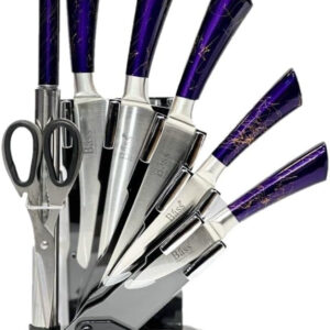 knife Set 8Pcs With Stand Purple Bass/B11214C