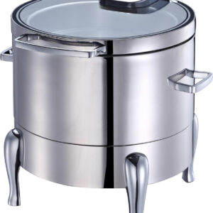 Chafing Dish, 10L, Glass Lid, Fuel Holder, 24.5x6.5cm Induction Heating Plate, Stainless Steel, 445x440x395mm