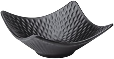 Midori Square Melamine Serving Bowl, 20.3cm x 20.3cm x 8.5cm, Black