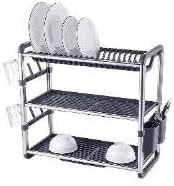 Aluminum Dish Rack, 3 Tier, Black, 60.9 x 26.7 x 57.2 cm