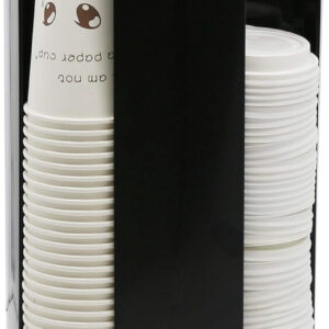 Coffee Cup Dispenser Lid Holder Beverage Station Organizer Spinning Caddy, Black 21 * 21 * 49 JD-86217