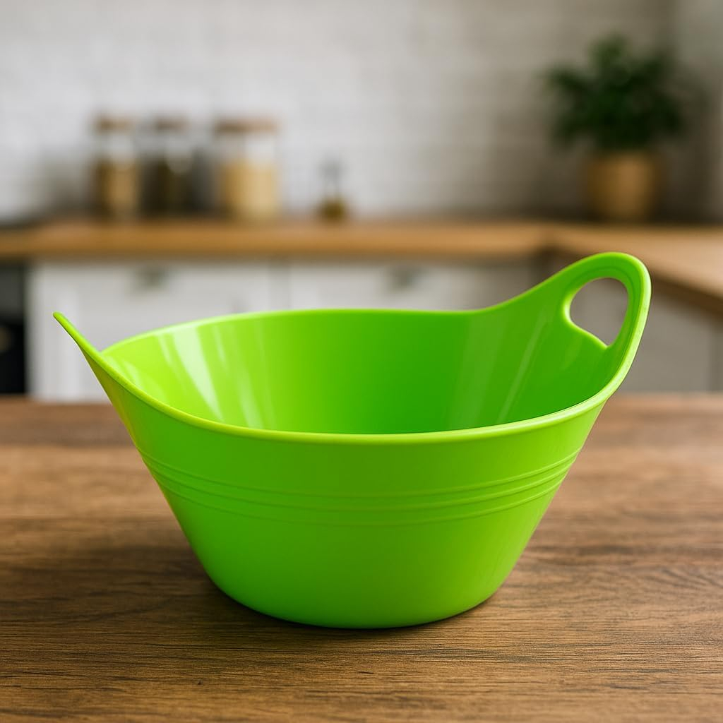 B&S Large Plastic Tub with Handle – 4.5L | Multipurpose Storage Container for Kitchen, Cleaning, Laundry & More | Durable & Lightweight Utility Bin | BPA-Free Kitchen Accessory | Easy to Carry