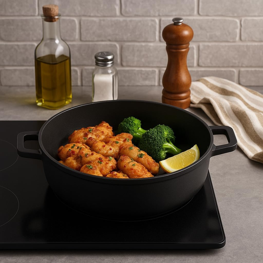 B&S PROF Series Saucepan – Induction Base – Sizes 24CM, 28CM & 32CM – Professional Grade Aluminum Body – Heat-Resistant Handle – Lidless Design – Durable Kitchen Cookware for Everyday Use (24 CM)