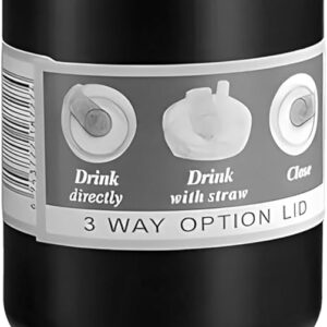 Bright Stone Vacuum Insulated Bottle | Leak-Proof 3-Way Lid | BPA-Free Tumbler Flask Bottle | 304 Stainless Steel Insulated Double Wall | 12 Hours Hot and Cold Water Bottle | Vacuum Flask 900ML, Black