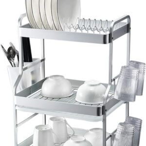 Aluminum Dish Rack Removable draining tray 3 layer PP+ABS L450*W285*H570-TA-6355A3