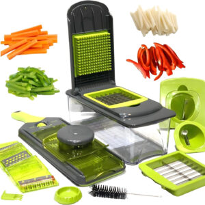 B&S Chop’N Mandolin Spiralizer PRO | Vegetable Chopper & Peeler with Dicer Cutter | Multifunctional Food Chopper | Spiralizer & Veggie Cutter with Container | Kitchen Gadgets & Home Essentials