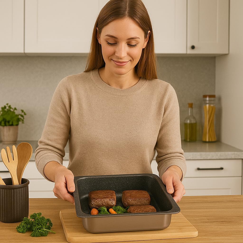 B&S Baking Pans "GASTRONORM" 1/2 Size – Durable Stainless Steel Trays 26x32xH20 | H40 | H65 cm for Commercial & Home Use – Eco-Friendly Oven-Safe Kitchen & Catering Cookware (Medium 26X32XH20 cm) - Image 2