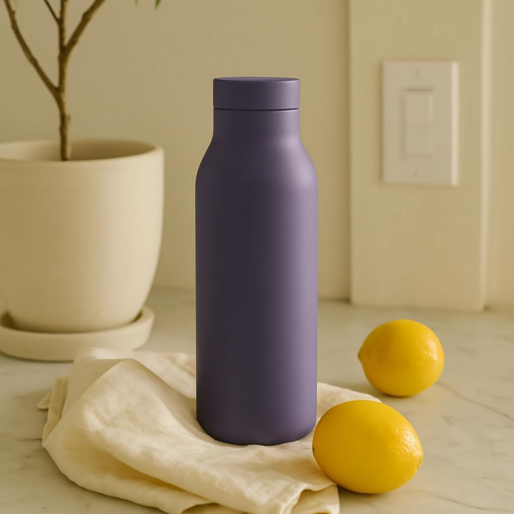 B&S Urban Thermo Flask 0.5L – Rose Quartz | Insulated Stainless Steel Bottle for Hot & Cold Beverages | Leakproof & Durable Travel Flask – Ideal for Gym, Office & Outdoor (Voilet blue)