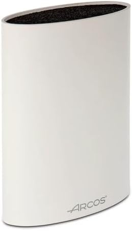 B&S Universal Oval Knife Block – White 220x160x65mm – Flexible Insert for All Knife Types – Space-Saving Countertop Organizer – Gift Box Included – TACOS Series