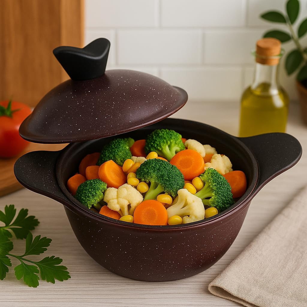 B&S Aluminium Single Pot Square Design Cooking Pot for Kitchen Use, Durable Lightweight Cookware for Gas & Electric Stoves, Even Heat Distribution, Easy to Clean (20 CM)